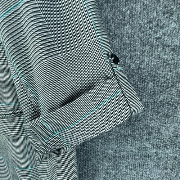 Madison Blazer Womens 2X Black White Glen Plaid Career Academia Open Jacket - Picture 4 of 16